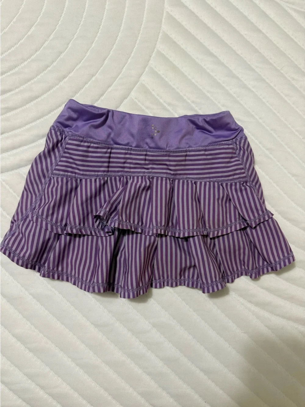 GymGo by Gymboree Girls Striped Purple Ruffled Athletic Skort